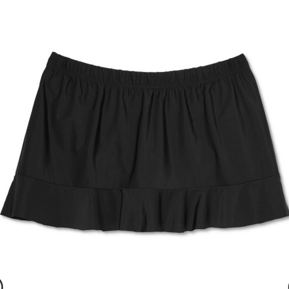 New Ruffle Swim Skirt - Aqua Green Black - Picture 4 of 5